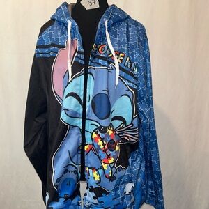Blue and Black Character Zip-Up Hoodie